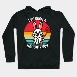 Cute white rabbit is a naughty boy Hoodie